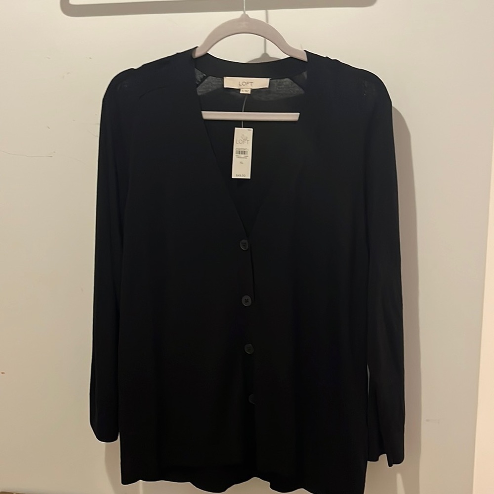Loft Black V-Neck Caridan